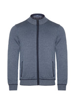 Laden Sie das Bild in den Galerie-Viewer, Strickjacke - Casual Fit - Stehkragen - Einfarbig - Dunkelblau