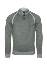 Laden Sie das Bild in den Galerie-Viewer, Strickpullover - Casual Fit - Stehkragen - Struktur - Dunkelgrün