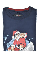Laden Sie das Bild in den Galerie-Viewer, Sweatshirt - Casual Fit - Langarm - Weihnachtsprint - Dunkelblau