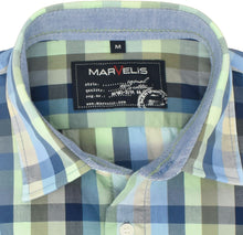 Laden Sie das Bild in den Galerie-Viewer, Kurzarmhemd - Casual Fit - Kurzarm - Kariert - Grün/Blau/Braun