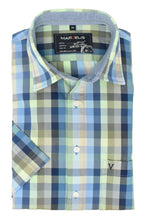 Laden Sie das Bild in den Galerie-Viewer, Kurzarmhemd - Casual Fit - Kurzarm - Kariert - Grün/Blau/Braun