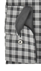 Businesshemd - Modern Fit - Langarm - Kariert - Schwarz/Grau