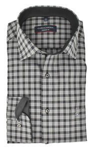 Businesshemd - Modern Fit - Langarm - Kariert - Schwarz/Grau