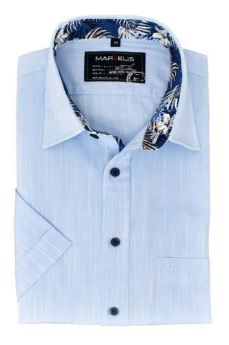 Hemd - Casual Fit - Kurzarm - Hellblau