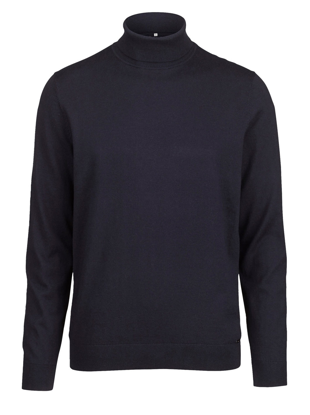 Rollkragenpullover - Casual Fit - Merino - Einfarbig - Marine