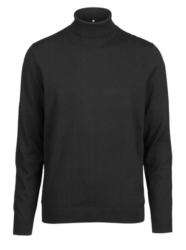 Rollkragenpullover - Casual Fit - Merino - Einfarbig - Schwarz