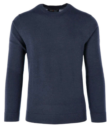 Pullover - Merino - Casual Fit - Rundhals - Einfarbig - Marine