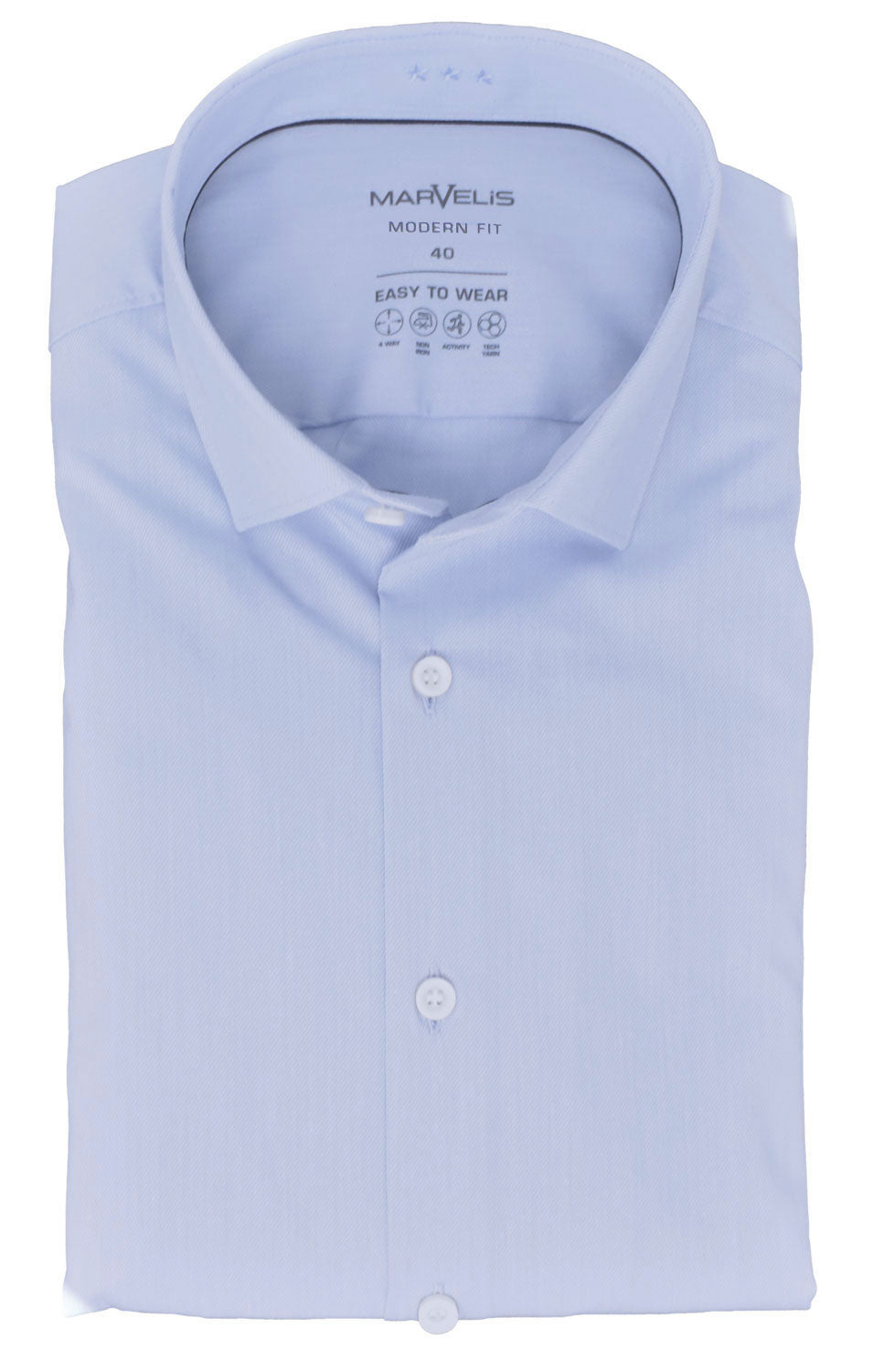 Easy To Wear Hemd - Modern Fit - Langarm - Einfarbig - Hellblau