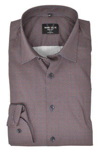 Businesshemd - Body Fit - ELA - Muster - Rot/Bordeaux