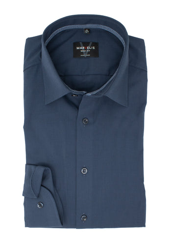 Businesshemd - Body Fit - Langarm - Einfarbig - Blau