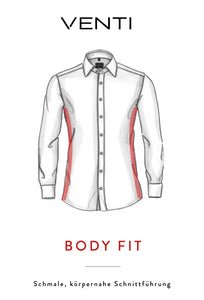 Businesshemd - Body Fit - Langarm - Einfarbig - Grau