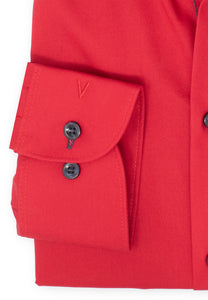 Businesshemd - Body Fit - Langarm - Einfarbig - Rot