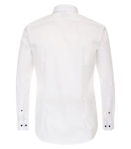Businesshemd - Body Fit - Langarm - Einfarbig - Weiß