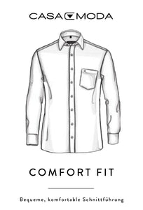 Businesshemd - Comfort Fit - Langarm - Einfarbig - Bunt
