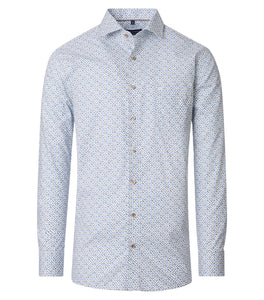Businesshemd - Comfort Fit - Langarm - Muster - Blau