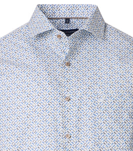 Businesshemd - Comfort Fit - Langarm - Muster - Blau