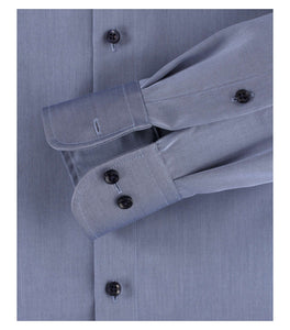 CASAMODA Herren Businesshemd Comfort Fit Kent-Kragen Langarm Einfarbig Blau