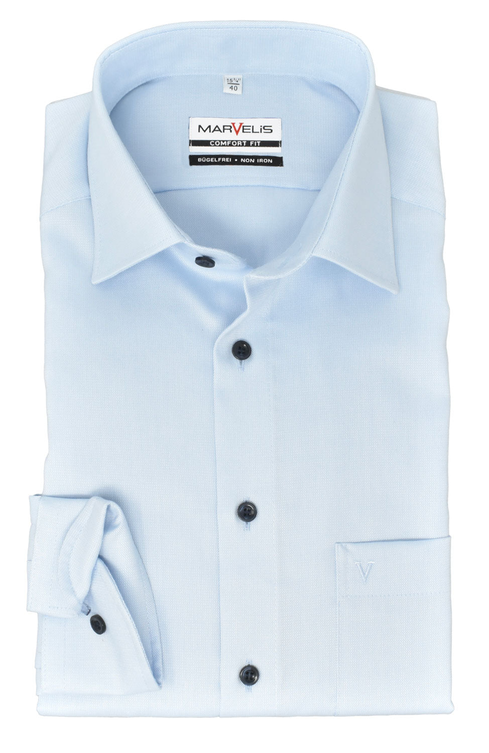 Businesshemd - Comfort Fit - Langarm - Einfarbig - Hellblau