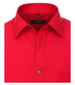 CASAMODA Herren Businesshemd Comfort Fit Kent-Kragen Langarm Einfarbig Rot