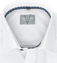 Laden Sie das Bild in den Galerie-Viewer, Marvelis Herren Businesshemd Comfort Fit Kent Kragen Langarm Einfarbig Weiß