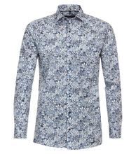 Load image into Gallery viewer, Businesshemd - Comfort Fit - Langarm - Florales Muster - Blau