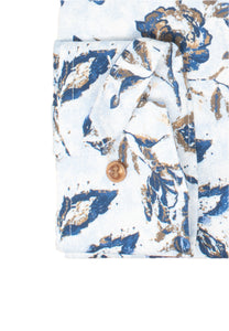 Businesshemd - Comfort Fit - Langarm - Florales Muster - Bleu
