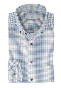 Businesshemd - Comfort Fit - Langarm - Button Down - Kariert - Beige