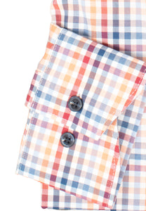 Businesshemd - Comfort Fit - Langarm - Kariert - Button-Down - Rot