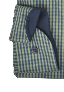 Marvelis Herren Businesshemd Comfort Fit Button Down Kragen Langarm Kariert Grün/Blau