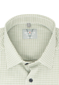 Businesshemd - Comfort Fit - Langarm - Kariert - Olive