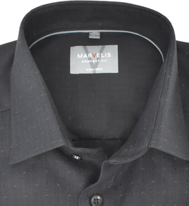 Businesshemd - Comfort Fit - Langarm - Muster - Anthrazit