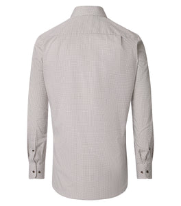 Businesshemd - Comfort Fit - Langarm - Muster - Braun