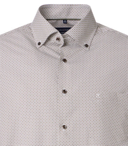 Businesshemd - Comfort Fit - Langarm - Muster - Braun