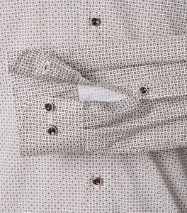 Businesshemd - Comfort Fit - Langarm - Muster - Braun
