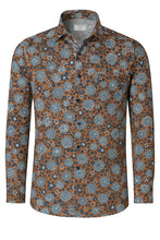 Laden Sie das Bild in den Galerie-Viewer, Businesshemd - Comfort Fit - Langarm - Muster - Braun