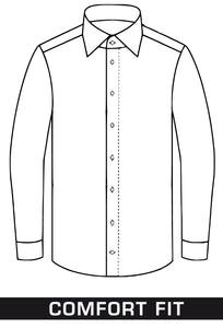Businesshemd - Comfort Fit - Langarm - Muster - Schwarz/Weiß
