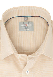 Businesshemd - Comfort Fit - Langarm - Struktur - Beige