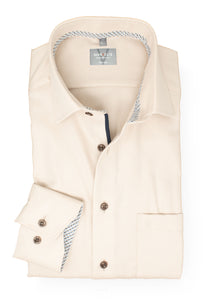 Businesshemd - Comfort Fit - Langarm - Struktur - Beige