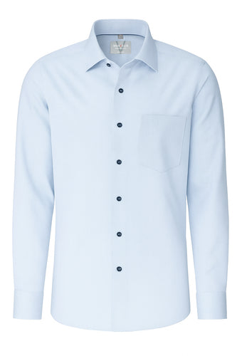 Businesshemd - Comfort Fit - Langarm - Struktur - Bleu