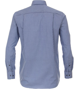 CASAMODA Herren Businesshemd Comfort Fit Button-Down-Kragen Langarm Vichykaro Blau