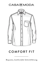 Laden Sie das Bild in den Galerie-Viewer, CASAMODA Herren Businesshemd Comfort Fit Button-Down-Kragen Langarm Vichykaro Blau