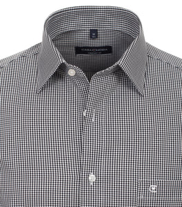 Businesshemd - Comfort Fit - Langarm - Vichykaro - Schwarz