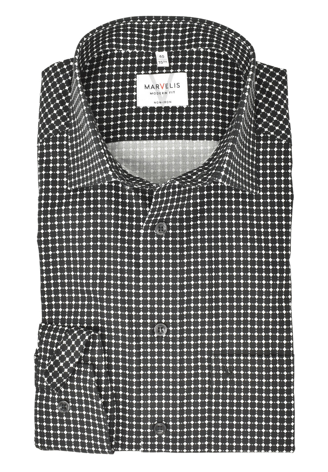 Businesshemd - Modern Fit - ELA - Muster - Schwarz