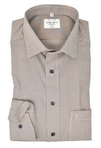 Businesshemd - Modern Fit - ELA - Struktur - Braun