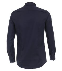 VENTI Herren Businesshemd Modern Fit Kent-Kragen Langarm Einfarbig Blau