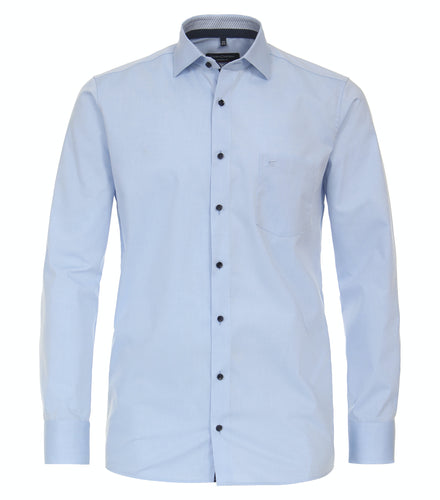 Businesshemd - Modern Fit - Langarm - Einfarbig - Blau