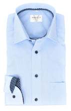 Laden Sie das Bild in den Galerie-Viewer, Marvelis Herren Businesshemd Modern Fit Kent Kragen Langarm Einfarbig Hellblau