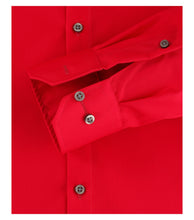 Laden Sie das Bild in den Galerie-Viewer, VENTI Herren Businesshemd Modern Fit Kent-Kragen Langarm Einfarbig Rot