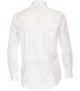 VENTI Herren Businesshemd Modern Fit Kent-Kragen Langarm Einfarbig Weiß