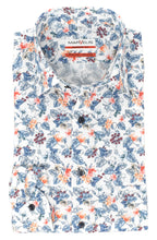 Load image into Gallery viewer, Businesshemd - Modern Fit - Langarm - Florales Muster - Weiß/Blau/Rot